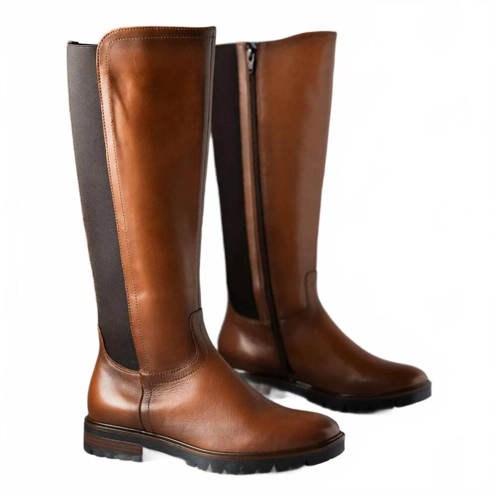 NEW ERIC MICHAEL women's riley tall boot in cognac